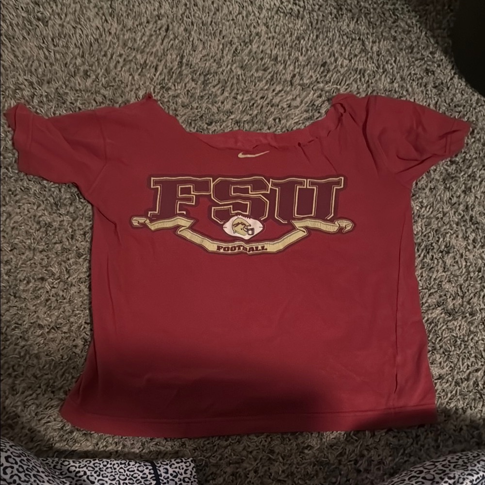 Nike Red Graphic Crop Tee